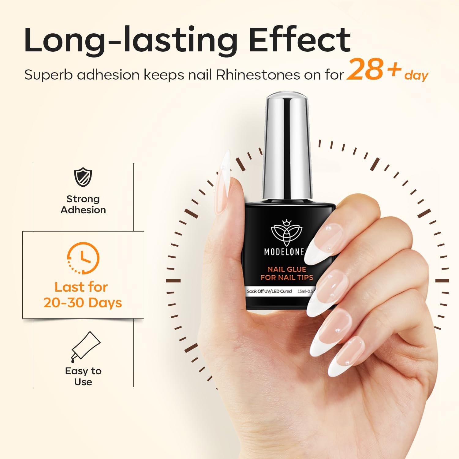 Modelones 15ml Gummy Base False Nail Glue for UV/LED