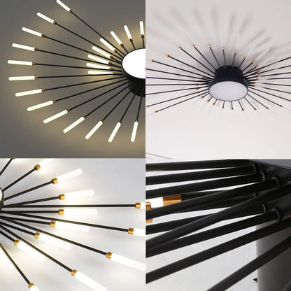 Liudefa 42" LED Ceiling Light Fixture with 20 Firework Lights