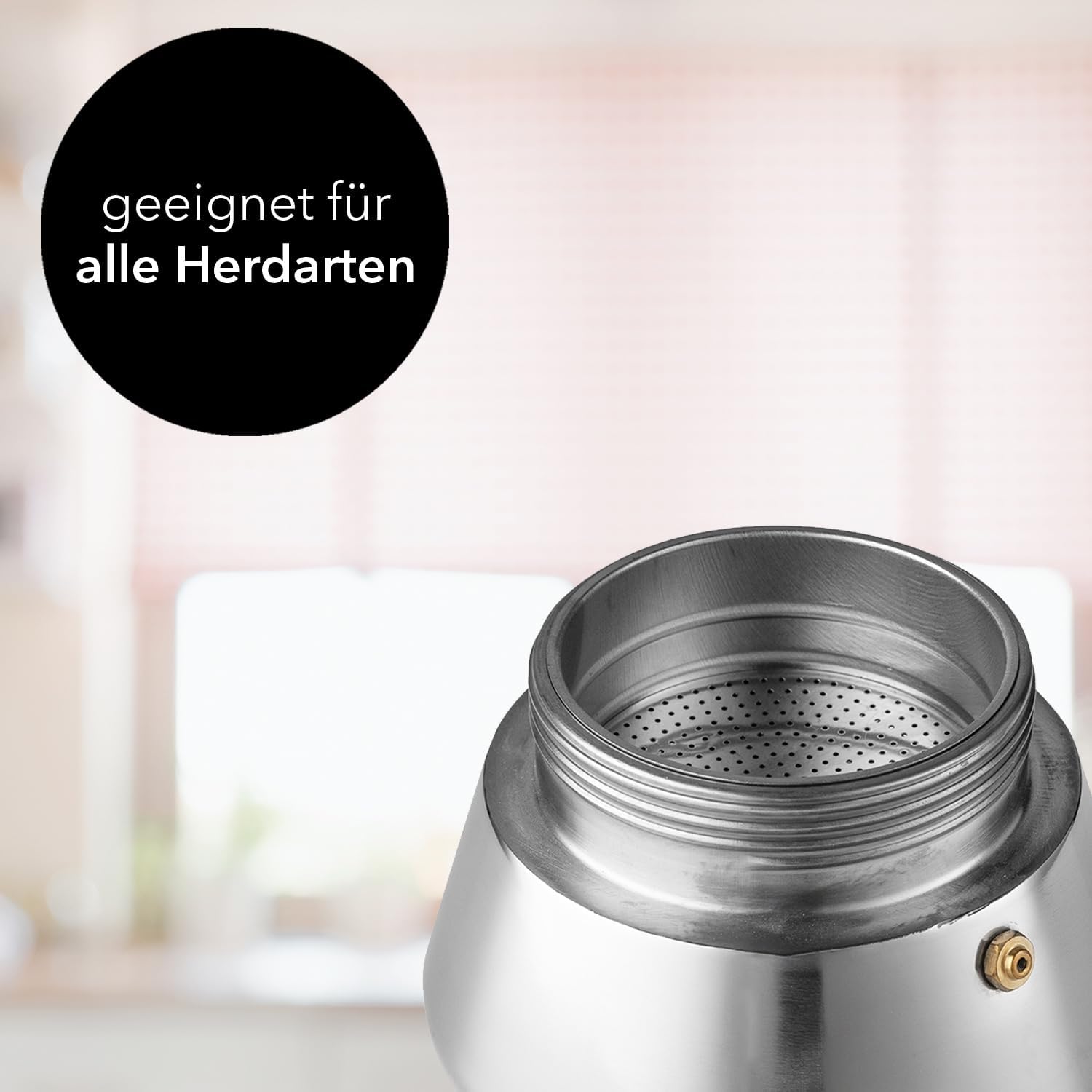 Florina 9‑Cup Stainless Steel Espresso Maker for Induction Hobs