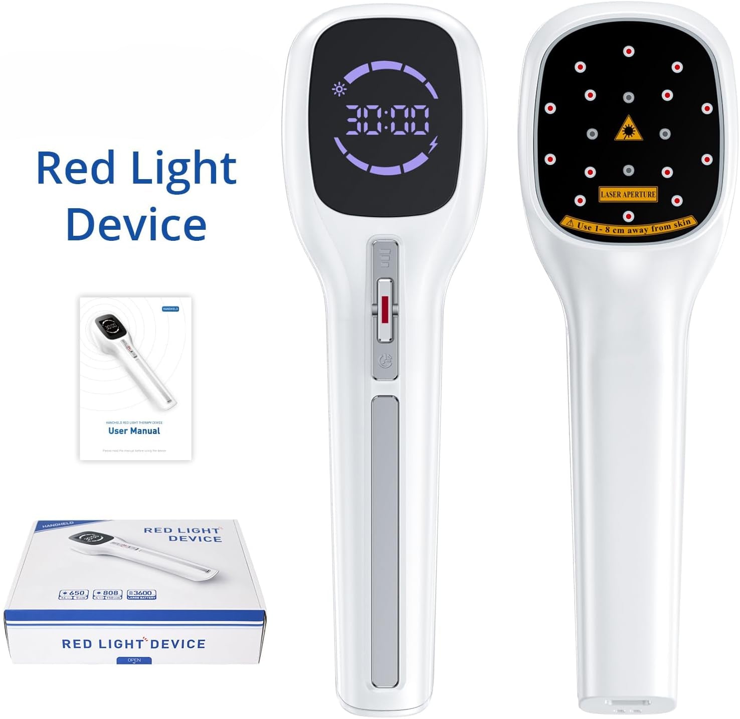 Zelvory Handheld Cold Laser Red Light Therapy Device 808nm 650nm for Humans Dogs Pain Relief