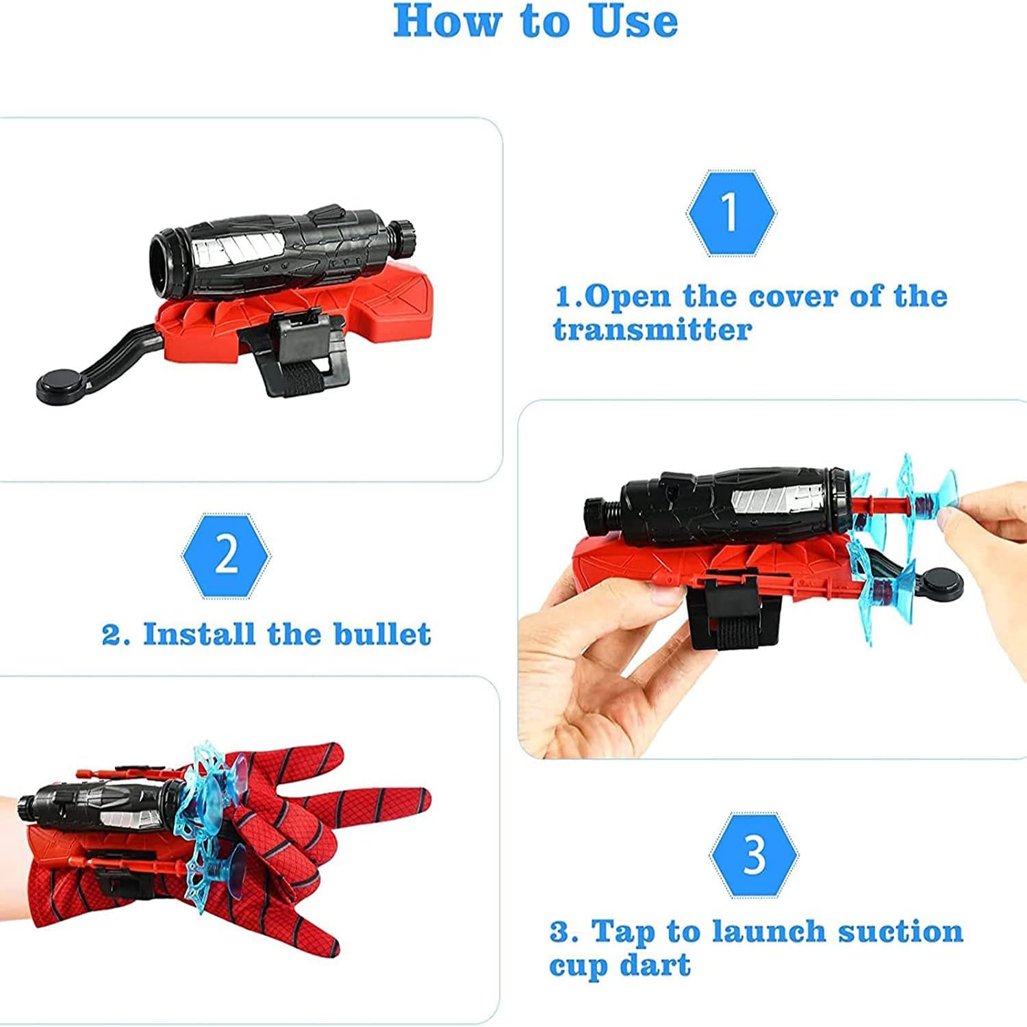 Spider Web Shooter Wrist Launcher Toy Set – Superhero Role‑Playing Fun