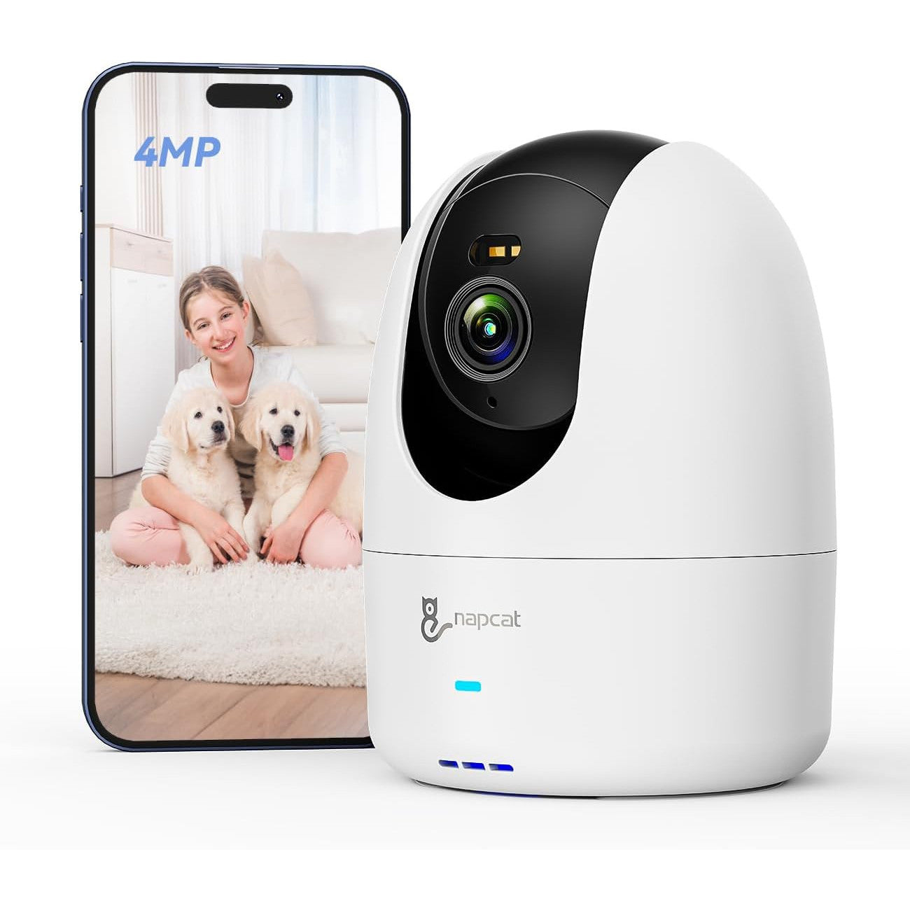 NAPCAT 4MP Indoor Security Camera with Pan Tilt AI Tracking