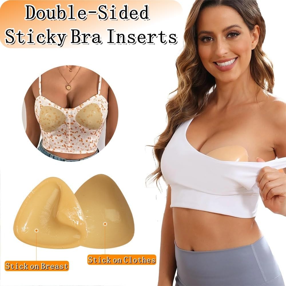 ANGELEMM Double‑Sided Sticky Push Up Bra Pads for Women