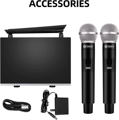D Debra UHF Wireless Microphone System with Dual Handheld Mics