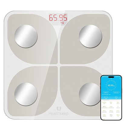 Healthkeep Bluetooth Smart Body Scale with 13 Measurements, 180lb Capacity