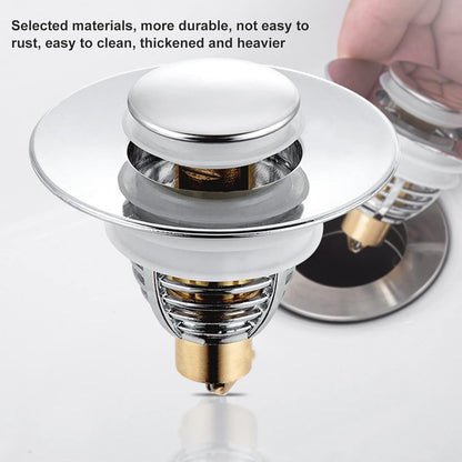 Miskall Wash Basin Bounce Drain Filter 2-Piece Pop Up Sink Drain Stopper Kitchen Bathroom Plug