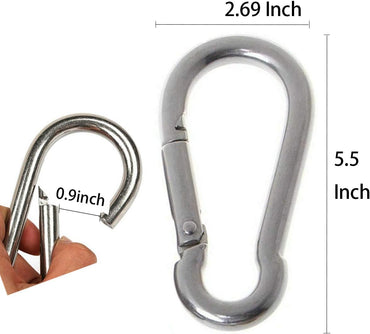 5.5 Inch Heavy Duty Stainless Steel Carabiner with 600lb Capacity