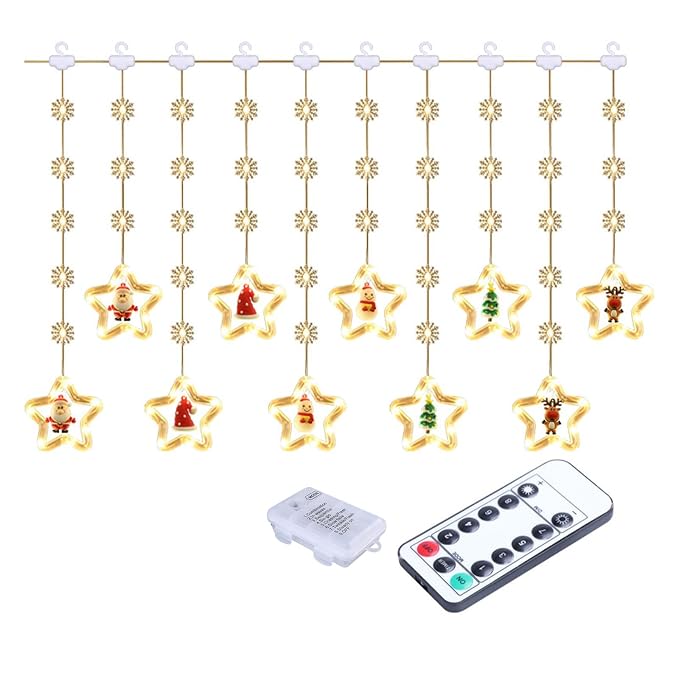 CALANDIS Christmas String Lights 10 LED Acrylic Pendants 3 m Warm White