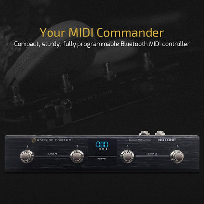 HOTONE Ampero Control Bluetooth MIDI Foot Controller – 4 Programmable Switches