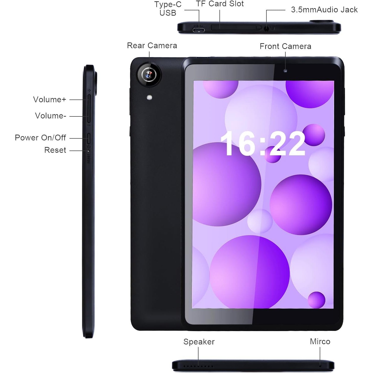 C Idea 8‑Inch Android 13 Tablet with Blue Light Protector