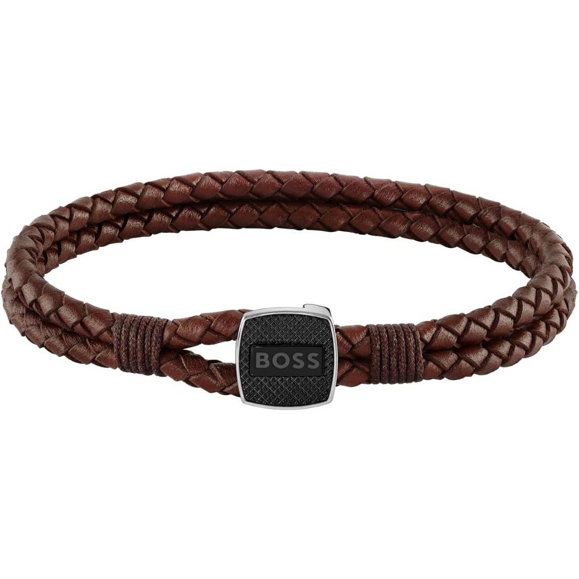 BOSS Men's SEAL Collection Leather Bracelet – Premium Stainless Steel, Black & Brown