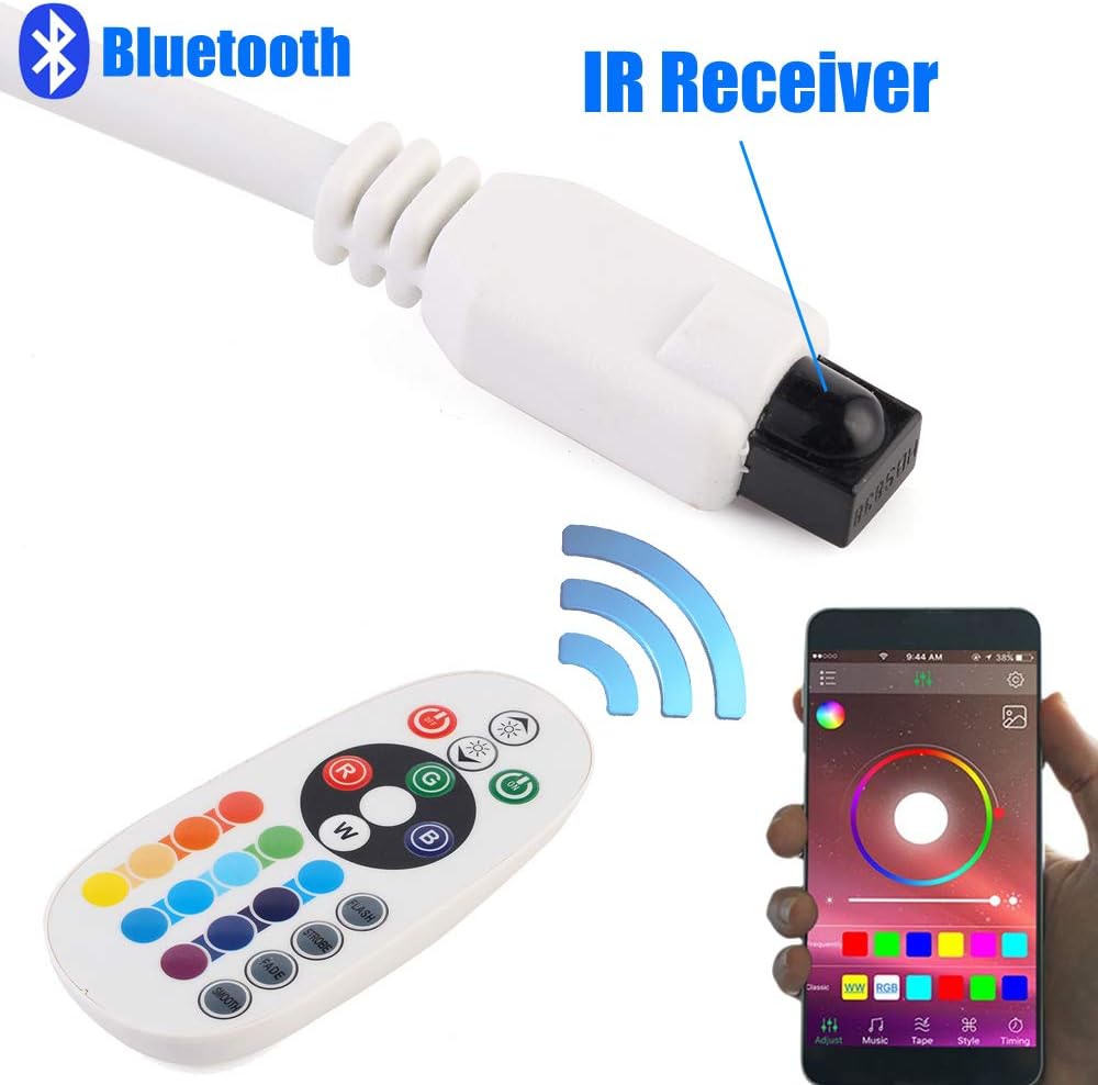 GreenSun LED Bluetooth Controller 24 Keys IR Remote 220V EU Plug for RGB Strip Light
