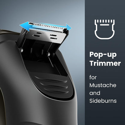 Kayeeno 65,000 RPM Cordless Wet/Dry Electric Razor with Pop‑up Trimmer