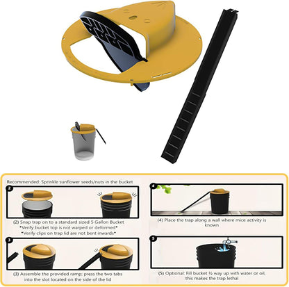 Foldable Mouse Trap with Automatic Reset Bucket Lid – 30 Catch