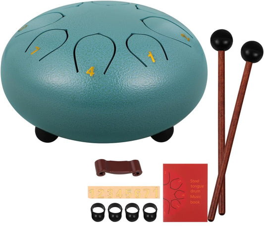 Supvox 6-Inch Blue Rain Chime Hand Drum with Accessories