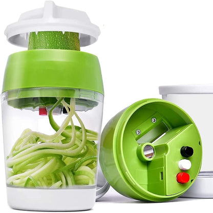 Womdee SLC-292 5-in-1 Handheld Spiralizer Vegetable Slicer Green
