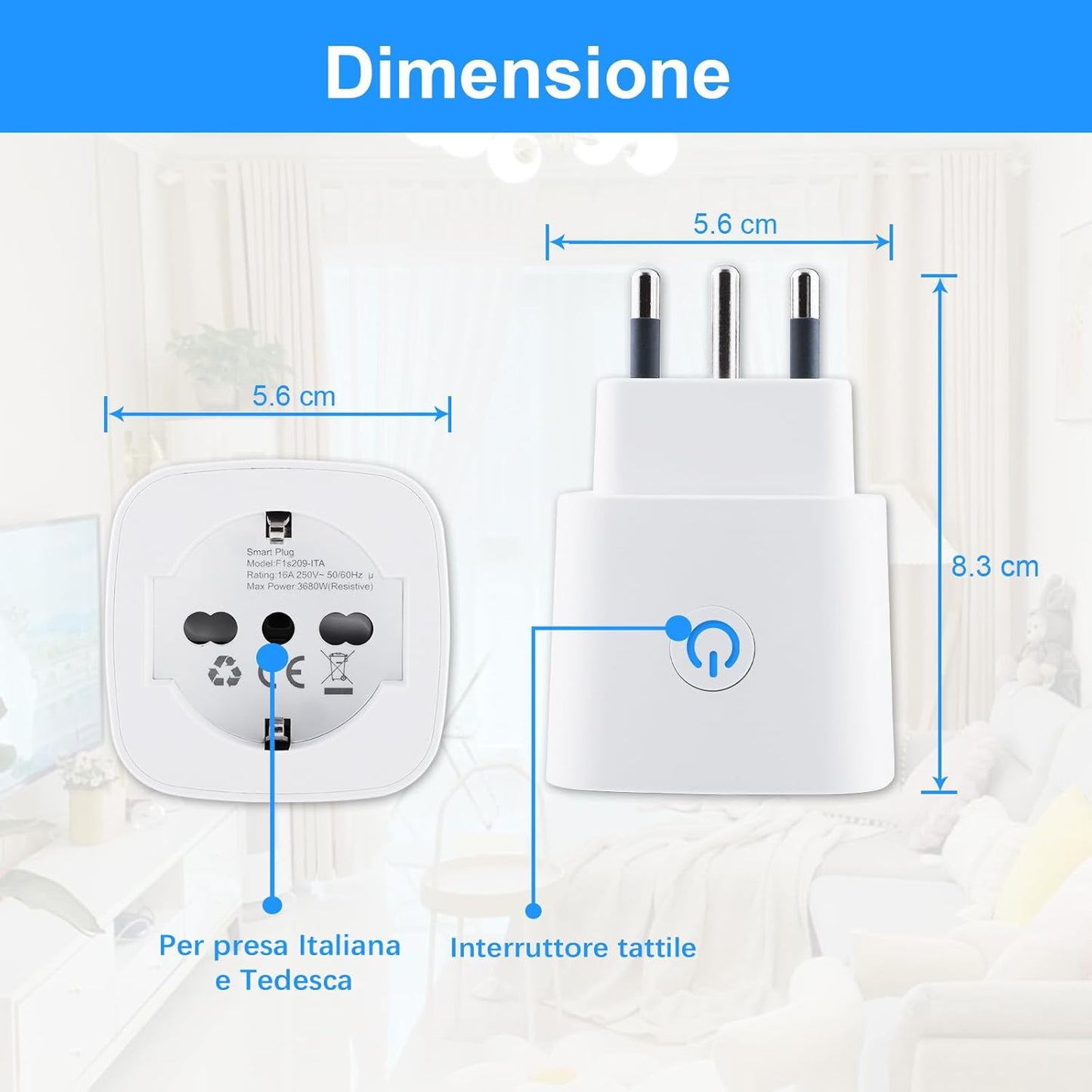 16A WiFi Energy-Monitoring Smart Plug, Alexa & Google, 2-Pack