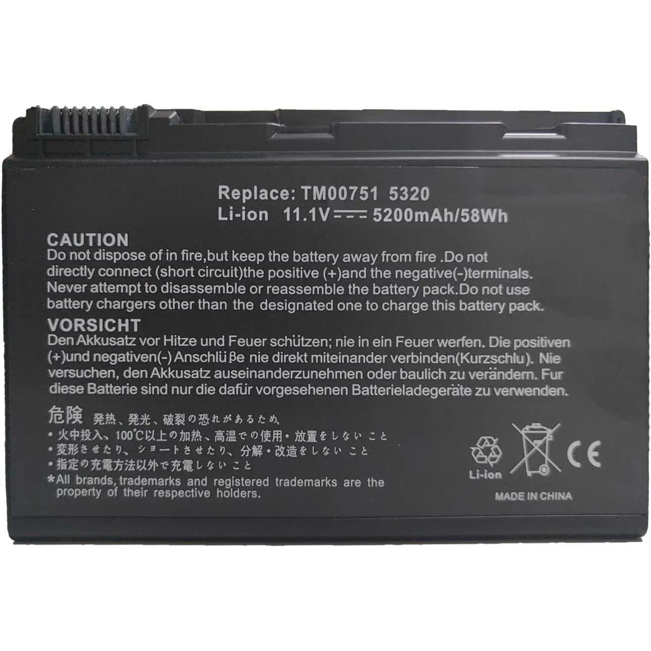 GRAPE32 11.1V 5200mAh Laptop Battery Replacement for Acer TravelMate Extensa - Gomix Brands Outlet