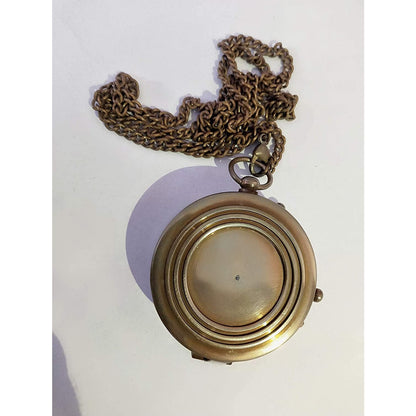 Antique Collection Solid Brass Pocket Compass with Maritime Chain