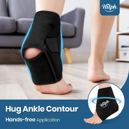 Hilph Adjustable Ankle Ice Pack Wrap for Pain Relief