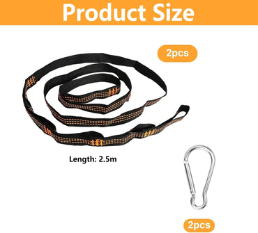 Heavy Duty Hammock Straps 2-Pack with Carabiners, 6.5 ft Adjustable