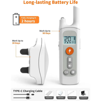 ACCWORK Rechargeable Dog Training Collar Long-Range, Vibration, Shock, Waterproof - Gomix Brands Outlet