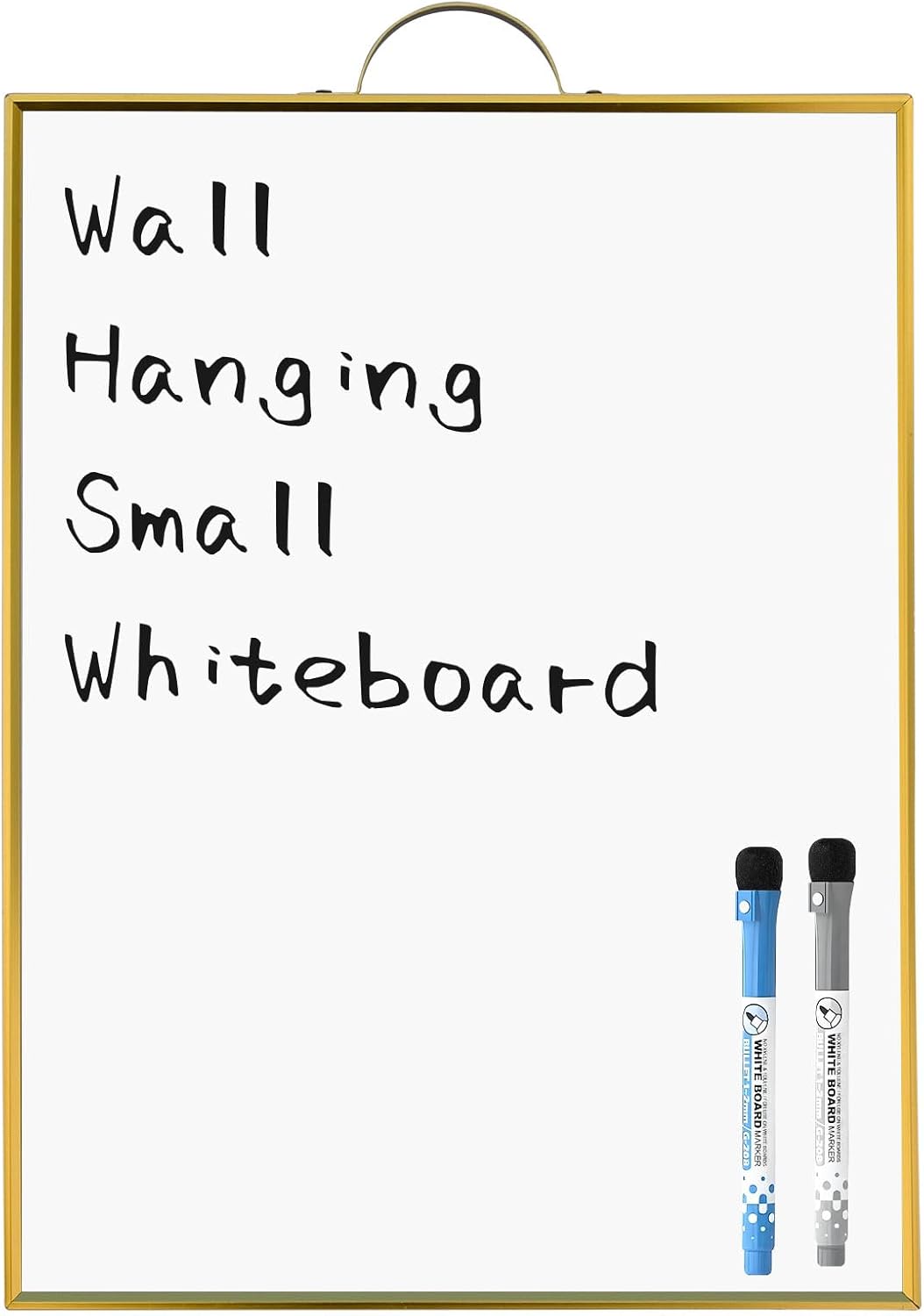 ANLIOTE Magnetic Whiteboard 40x30cm Gold Frame Portable Dry Erase