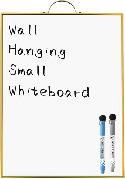 ANLIOTE Magnetic Whiteboard 40x30cm Gold Frame Portable Dry Erase