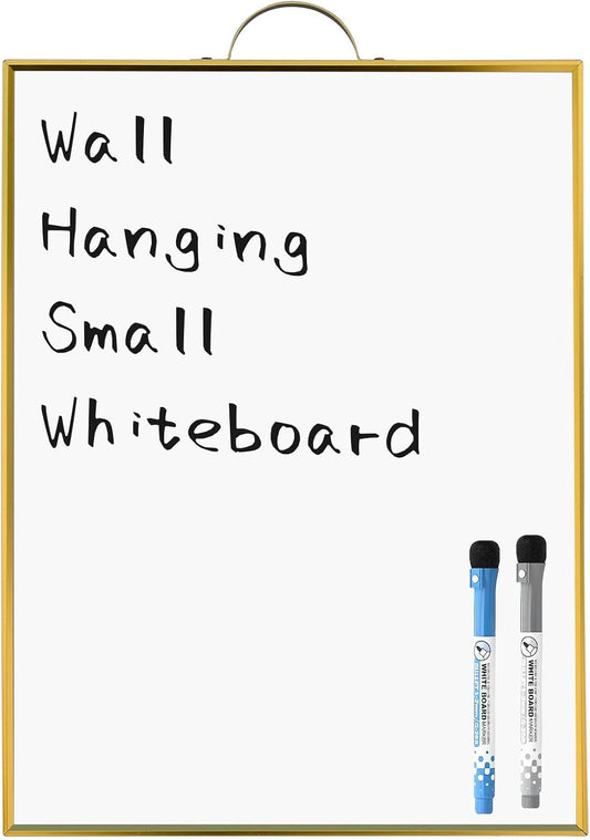 ANLIOTE Magnetic Whiteboard 40x30cm Gold Frame Portable Dry Erase