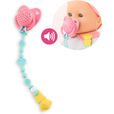 Corolle Baby Doll Pacifier with 15 Sounds - for 14" Baby Dolls, Pink/Blue