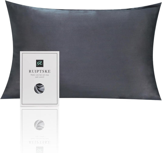 Luxurious Dark Grey 22 Momme Silk Pillowcase with Zipper
