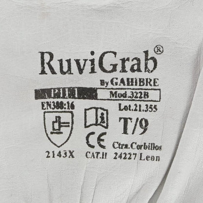 Ruvigrab Natural Grain Leather Grey Men's Gloves Size 8