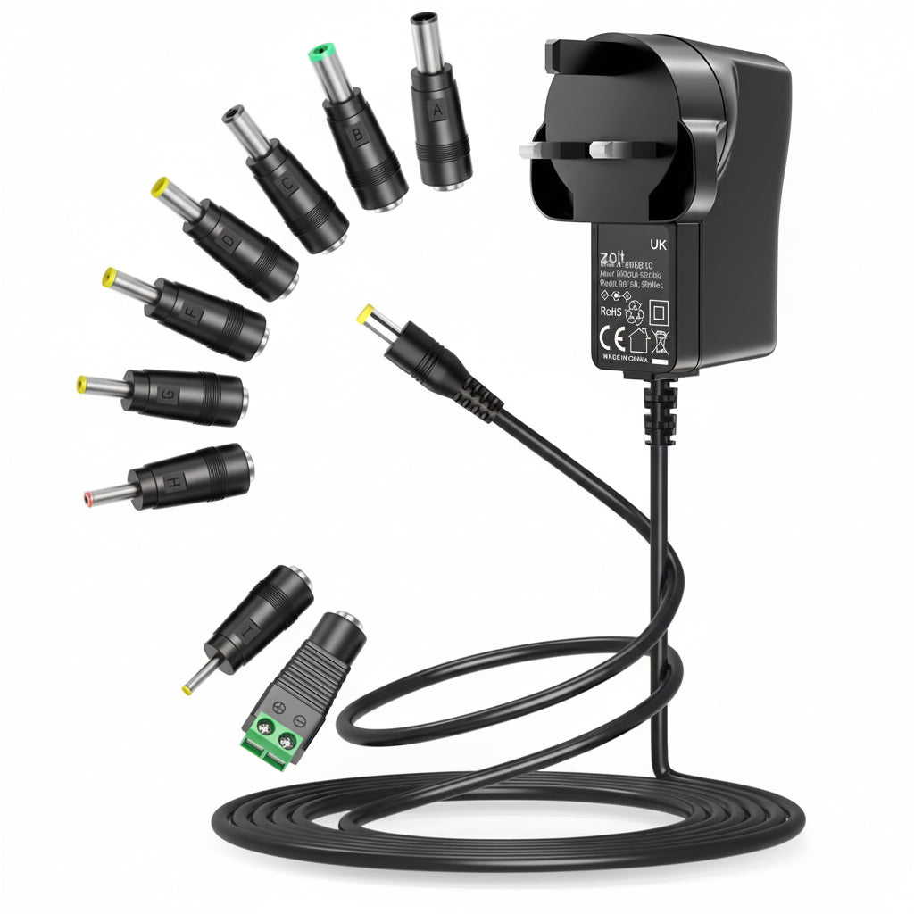 Zolt 12V 3A AC/DC Power Adapter with 10 Connectors – Gomix Brands Outlet