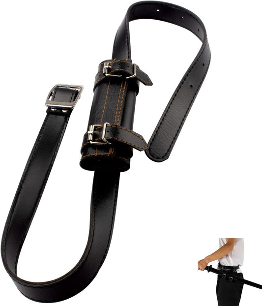 Adjustable Faux Leather Medieval Sword Holster Belt with Dual Buckles