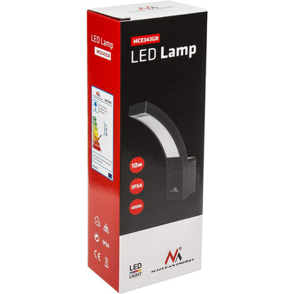 Maclean MCE343 Facade LED Lamp 800lm 10W IP54 Outdoor Wall Lamp Energy Saving Gray