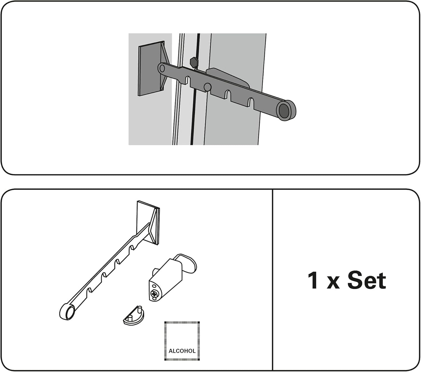 Gardinia Adjustable Tilting Window Lock White Plastic 4‑Position
