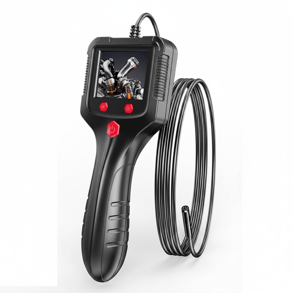 ZDAVSFR P100 Industrial Endoscope Camera 2.4-Inch IPS Screen 1080P HD Pipe Sewer Inspection Borescope IP68 Waterproof with LEDs 2600mAh for Car 15M