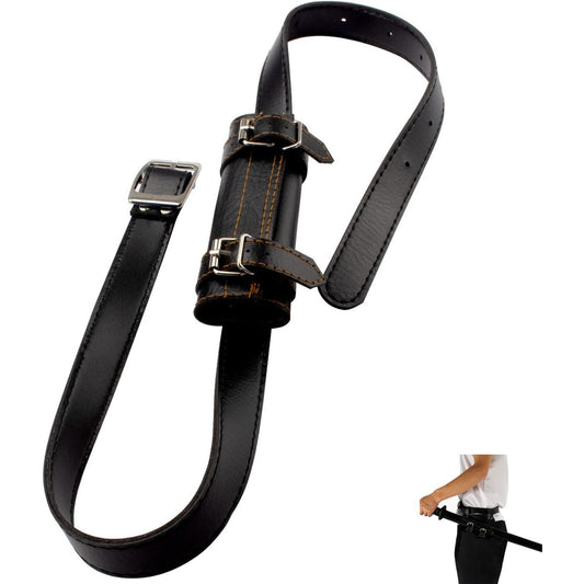 Adjustable Faux Leather Medieval Sword Holster Belt with Dual Buckles