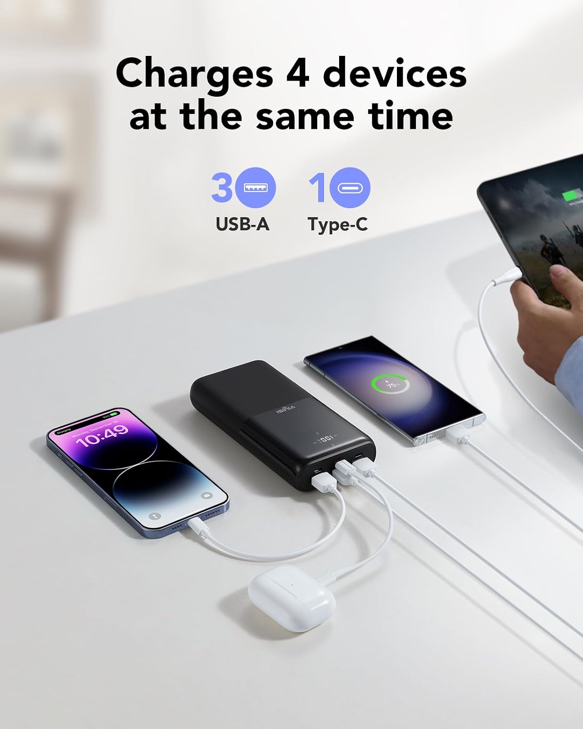 VIYISI G3015 Power Bank 30000mAh 22.5W USB-C Portable Charger