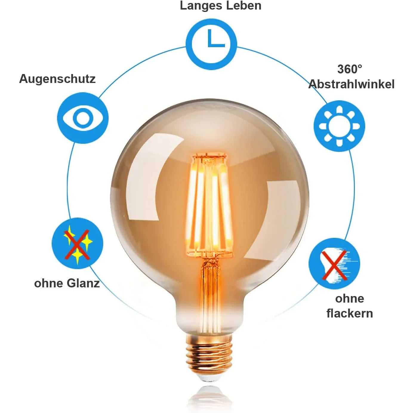 ExtraStar Vintage Edison LED Filament Bulb G95 4W Warm White - Gomix Brands Outlet