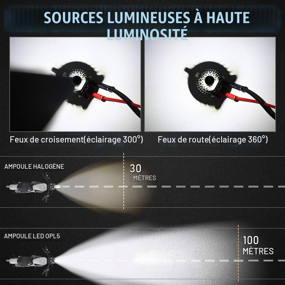 OPL5 MT-V5-H4 Motorcycle LED Headlight Bulb 35W