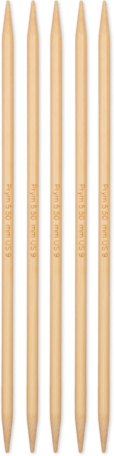 Prym 8-Inch Double Point Bamboo Knitting Needles, 5.5mm