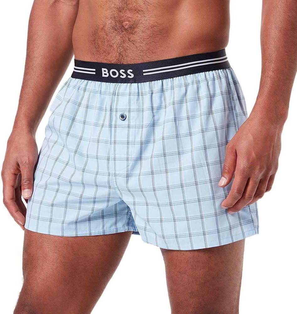 BOSS Men's 3-Piece Woven Boxer Shorts Pack Premium Cotton Comfort