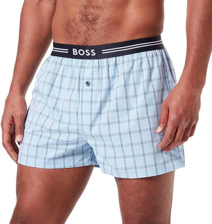BOSS Men's 3-Piece Woven Boxer Shorts Pack Premium Cotton Comfort