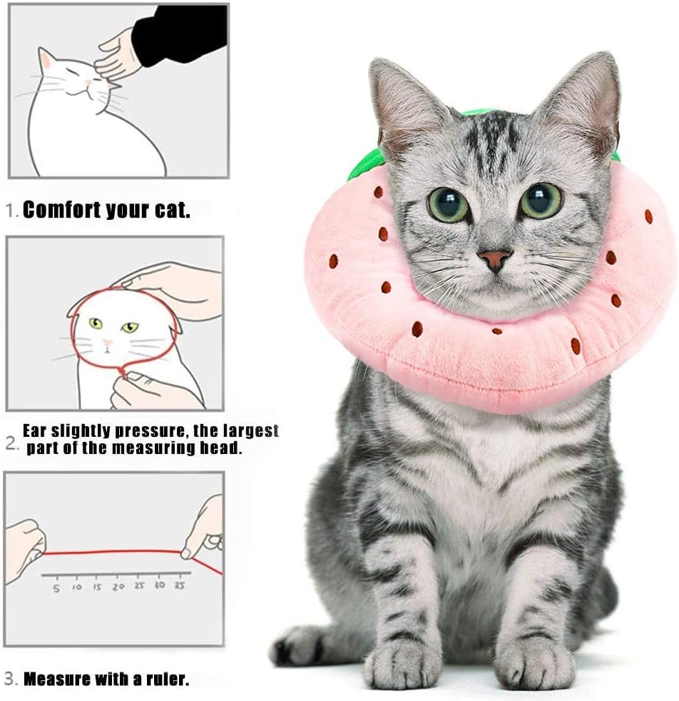 Adjustable Soft Cotton Cat Recovery Collar – Comfortable Donut Cone
