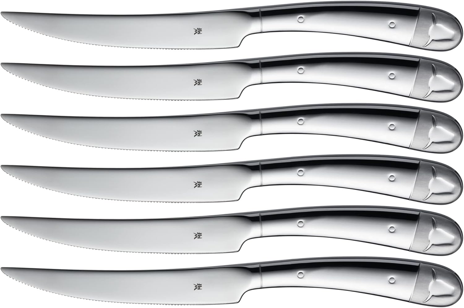 WMF Premium 6‑Piece Steak Knife Set – Serrated Stainless Steel Cutlery