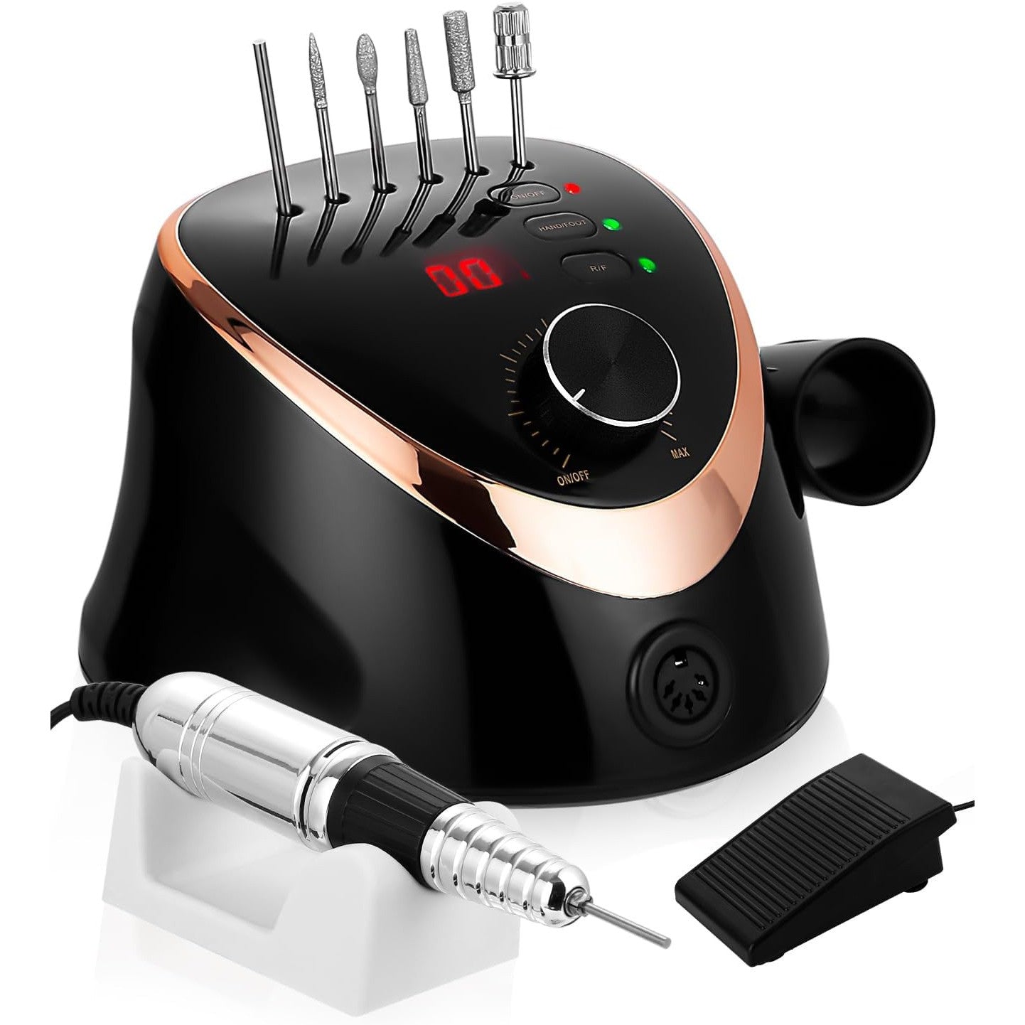 NEFLSI 35000 RPM Electric Nail Cutter with LED Display & Pedal