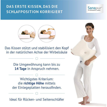 Sanapur Orthopaedic Side Sleeper Pillow with Adjustable Memory Foam