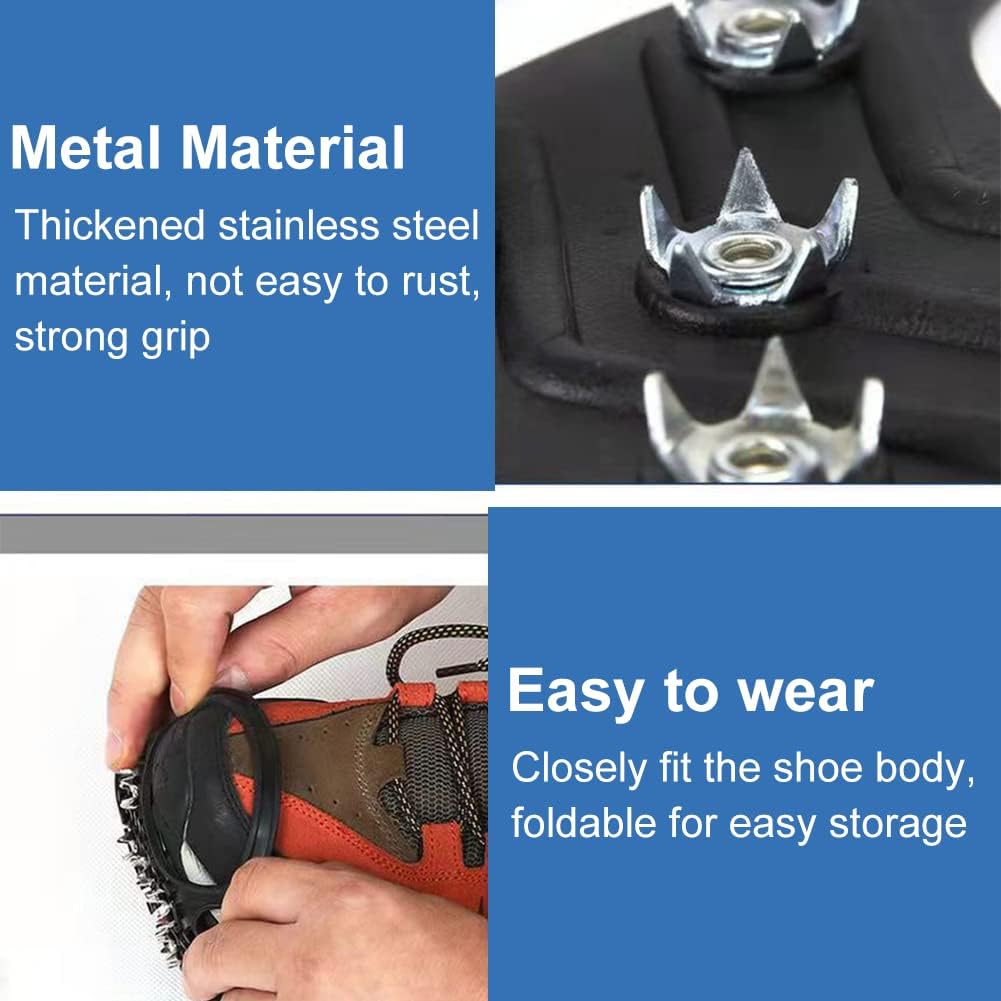 8-Point Anti-Slip Shoe Spikes for Hiking Ice Snow – BASTOUR