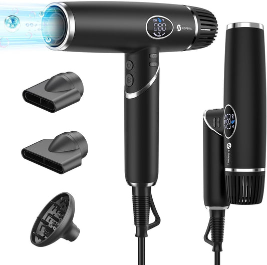 slopehill 2000W Ion Hair Dryer - Foldable with Magnetic Attachments